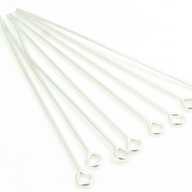 10 x DQ metaal Kettelstift 50 x 0,7mm Zilver kleur  (Nikkelvrij)