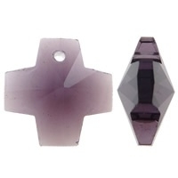 Prachtige kristal facet Hanger kruis 14 x 14 x 8mm gat 1mm Amethist