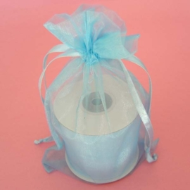 1 x luxe organza zakje, kies uit 6 verschillende maten - Light Blue