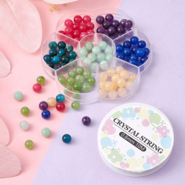 1 x Starterspakket edelsteen armbandjes maken – 105 kralen – 8~8,5 mm – gat 1,2 mm