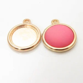 1 x DQ metaal setting  voor 16,4 mm  Cabochon Rose goud (Nikkelvrij)