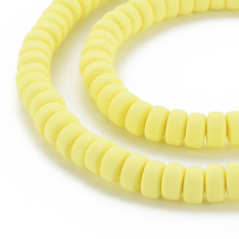 20 x Polymeer kralen rondellen 7mm Butter yellow