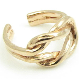 1 x DQ metaal Ring Hercules knoop 21,5mm  binnenmaat 17,7 mm  Goud kleur (Nikkelvrij)