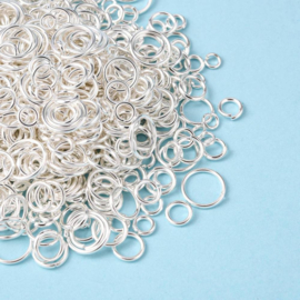 Ca. 100 x Metalen buigringen 4–10 mm – zilverkleur