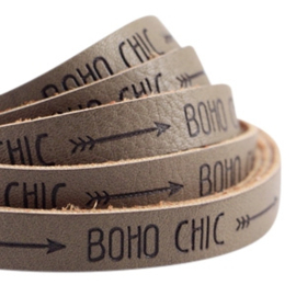 20 cm Plat imi leer 10mm met quote - Boho Chic - Terra Brown ♥