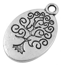 2 x Tibetaans zilveren boom tree of life  levensboom hanger 24 x 15mm x 2mm