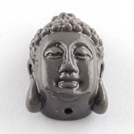 4 x kraal buddha hoofdje multicolor mix 15 x 10 x 8 mm; gat 1,6 mm