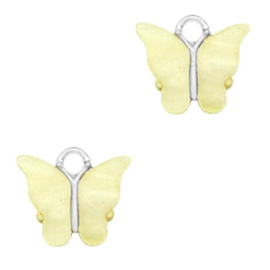 2 x Resin hangers vlinder Silver-yellow