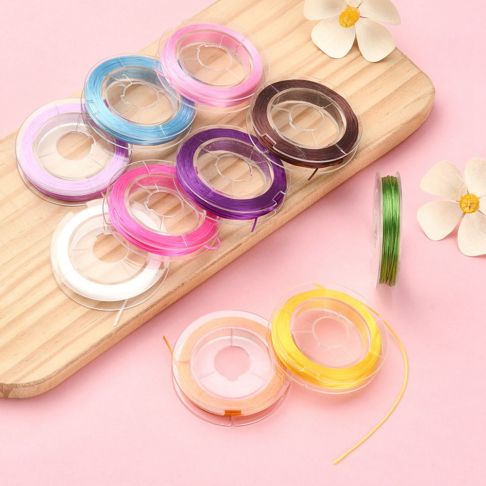 10 x Rollen Transparant Elastiek Mix Kleuren – 0,8 mm ca. 10 meter per rol