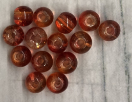 20 x bruin oranje glaskralen 4mm gat 1mm