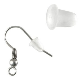 20 x beveiligings rubbertjes voor oorbellen, oorbel stoppers c.a. 5,5 mm