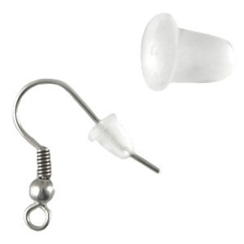 20 x beveiligingsrubbertjes voor oorbellen, oorbel stoppers c.a. 5,5 mm