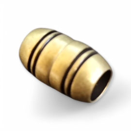 1 x DQ metaal magneet sluiting 16 x 10mm Ø6mm geel koper kleur (Nikkelvrij)