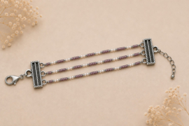 2 x DQ metalen verdelers Jolie 31 x 19,4 x 2,65 mm – gaten 2,7 en 5 mm – antiek zilverkleur (Nikkelvrij)