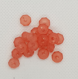 30 x Acryl facet kralen Donut Paparache Roze 6mm