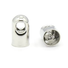 6 x Eindkapje platinum kleur 7x4 mm Ø 3.2 mm