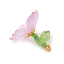 2 x Bloem bedel acryl 17,5 x 18 x 19 mm – gat 1,8 mm – Cashmere Rose