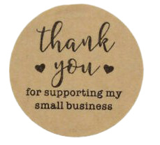 1 rol 500 stickers Wensetiket zegel rond 38mm Thank you for supporting my small business