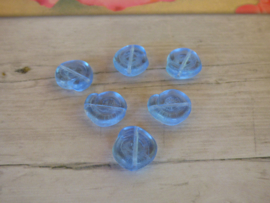 10x Glaskraal Blauw slakkenhuis 12.6 x 11.5 x 4mm oogje: 1mm