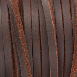 1 x DQ Leer 5mm glad 100cm Dark Chocolate