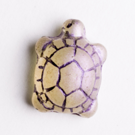 5  x schildpad kraal 19x14x8 mm kleur: transparant paars gat: 1mm