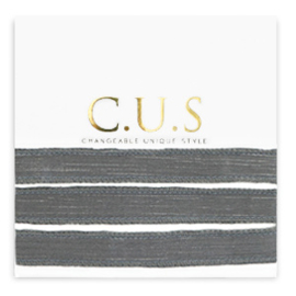 1 x C.U.S® Sieraden lint Shimmery anthracite grey ca. 70x1.2cm