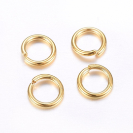 25 x RVS 304 sieraden buigringen of buigringetjes 10 x 1,5mm 24K Goldplated