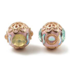 1x Bohemian kraal / Kashmiri kraal – Kleur verrassing – ca. 20mm – Gat: 1,8mm