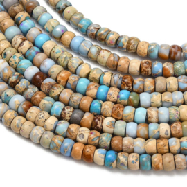 10 x Edelsteen kralen Imperial Jaspis rondelle 4 x 2–3 mm – gat 1,2 mm – gemixte kleuren