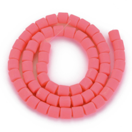 40 x handgemaakte polymeer klei kralen deep pink 6,5 x 6mm gat: 1,2mm column