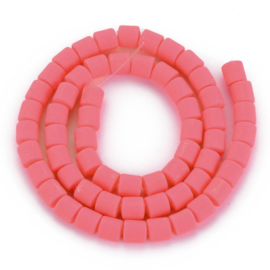 20 x handgemaakte polymeer klei kralen deep pink 6,5 x 6mm gat: 1,2mm column