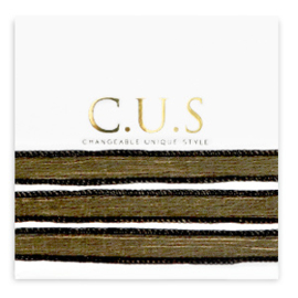 1 x C.U.S® Sieraden lint Shimmery black ca. 70x1.2cm