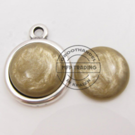 1 x Polaris  Cabochon Jais Gold 20 mm