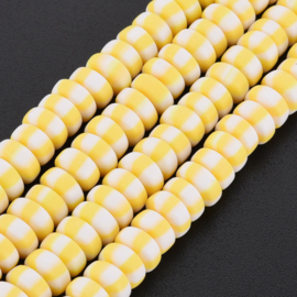 20 x Polymeer kralen rondellen 7mm Champagne Yellow