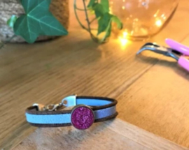 Leren armband met cabochon