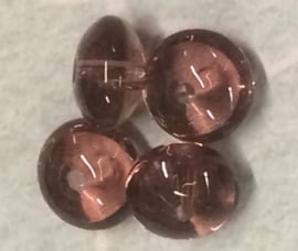 20 x  doorzichtige glaskralen met lichte paarse gloed 5 mm gat 1 mm