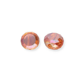 10 x Top Facet kralen 7,5 x 8 mm – gat 1,6 mm – flame orange-AB coating