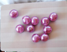 15 x Transparante DQ Glasparel – 10 mm – Kleur Cassis – Gat ca. 1 mm
