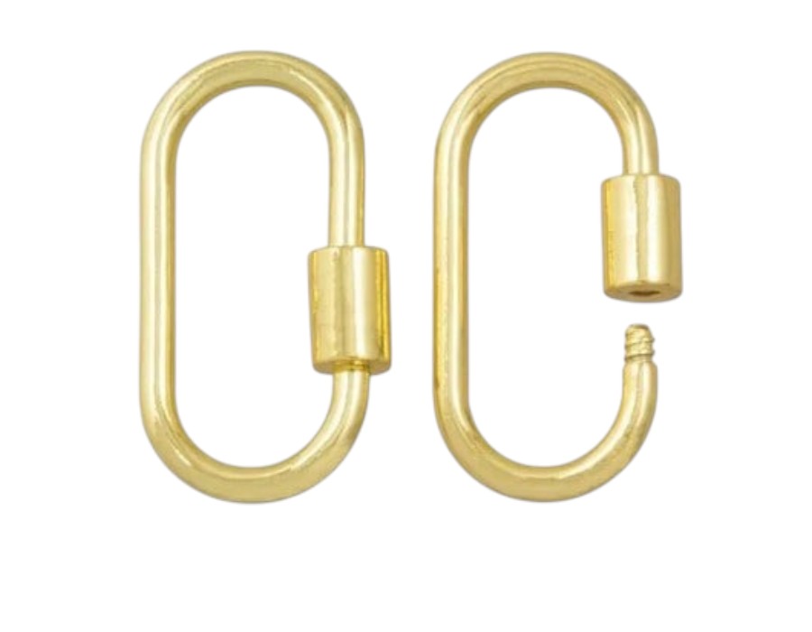 Metalen draaisluiting Karabijnhaak Schroefsluiting Ovaal 5,5 x 14 mm Goud kleur (Nikkelvrij)