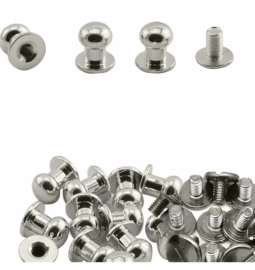 10 sets DQ metalen studs klinknagel rivet platinum kleur (Nikkelvrij)