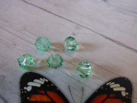 10x Preciosa Kristal Bicone pistache groen ca. 6mm  gat: 1mm