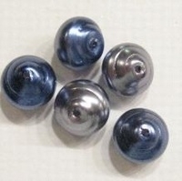 10 x Glasparel slakkenhuisje Blauw/grijs 9 x 10mm gat: 1mm