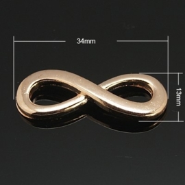 2 x Infinity tussenzetsel 34 x 13 x 4mm Rose gold