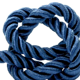 1 rol met 5 meter trendy koord weave c.a. 10mm Royal blue (kies voor pakketpost)