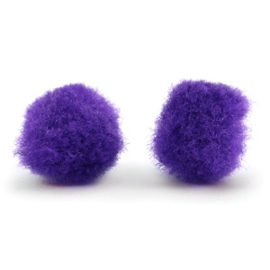 5 x Pompom bedel 8mm Purple ~zonder oogje