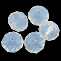 20 stuks Facet glaskralen 4 x 3mm gat 1mm  White Opal