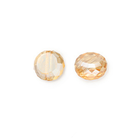 10 x Top Facet kralen 7,5 x 8 mm – gat 1,6 mm – peachy beige-pearl shine coating