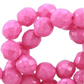 10 x Tsjechische kralen facet DQ pastel 6mm Dewberry pink