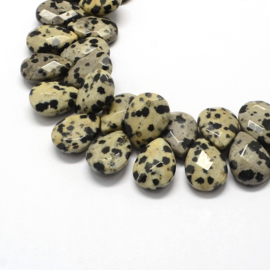 Per stuk Prachtige Faceted Drop Natural Zebra Jasper Kraal 18 x 13 x 6 mm gat: 1,5mm