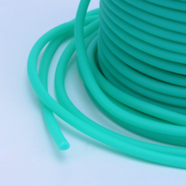 100 cm hol Rubber DQ koord 3mm gat: 1,5 mm Medium Turquoise